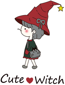 魔女  帽子 蝴蝶结 猫