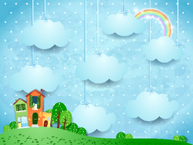 风景画 树叶 森林树叶  插画