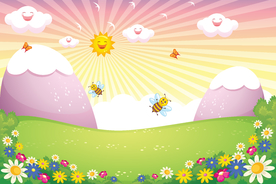 风景画 树叶 森林树叶  插画