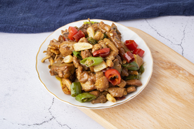 红烧鸡块美食背景海报素材