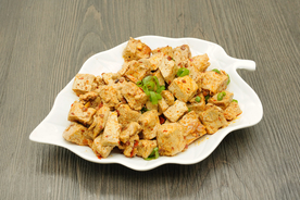 麻辣豆腐美食食材背景海报素材