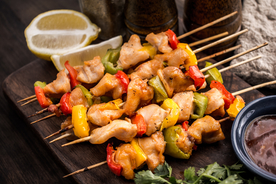 烧烤烤串美食背景海报素材