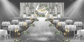 灰色布幔简约婚礼背景