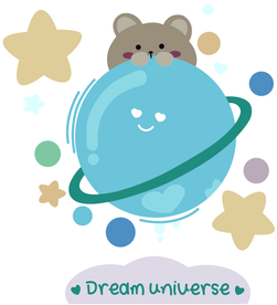 熊 地球 星星 爱心