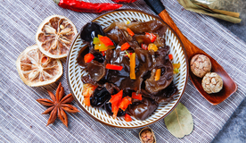 凉拌木耳美食食材背景海报素材