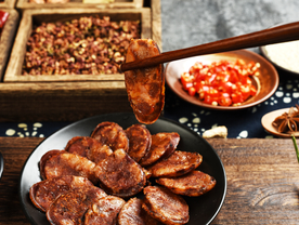 腊肠美食食材背景海报素材