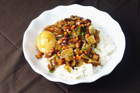 卤肉饭美食食材背景海报素材