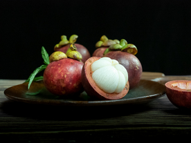 山竹水果果实背景海报素材