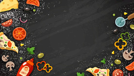 手绘西式快餐食物背景