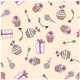 矢量卡通礼物棒棒糖背景底纹图片