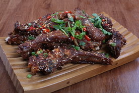 烤羊排食材美食背景海报素材