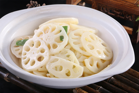 藕片凉菜美食背景海报素材