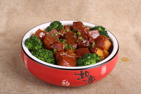 红烧肉美食食材背景海报素材