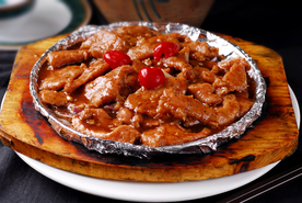 铁板牛柳美食食材背景海报素材