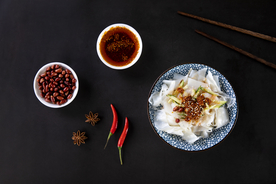 麻辣凉皮美食食材背景海报素材