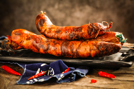 腊肠美食食材背景海报素材