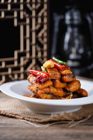 红烧带鱼美食食材背景海报素材