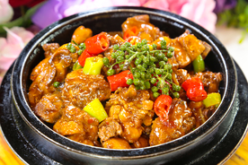 鸡肉煲美食食材背景海报素材