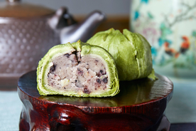抹茶红豆甜品背景海报素材
