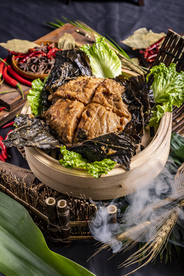 粉蒸肉美食食材背景海报素材