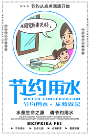 节约用水公益活动宣传海报素材