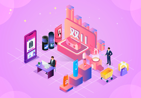 双十一双二十促销背景AI矢量