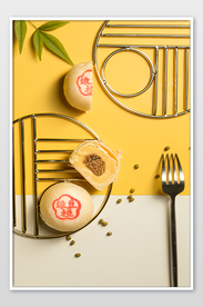 绿豆糕零食点心背景海报素材