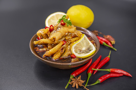 泡椒凤爪美食食材背景海报素材