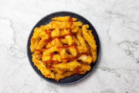 薯条番茄酱零食背景海报素材