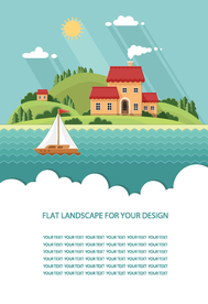 风景画 树叶 森林树叶  插画