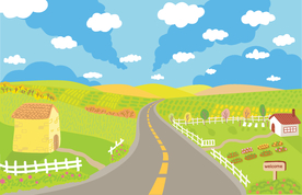 风景画 树叶 森林树叶  插画