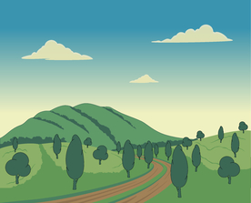 风景画 树叶 森林树叶  插画