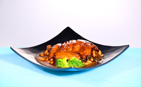 梅菜扣肉美食食材背景海报素材