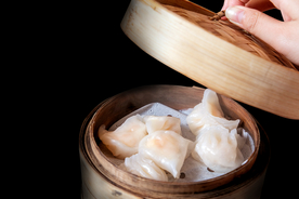 蒸饺美食食材背景海报素材