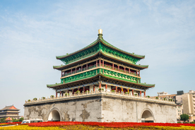 复古建筑地标旅游背景海报素材