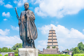 雕像地标建筑旅游背景海报素材