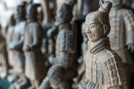 兵马俑地标旅游背景海报素材