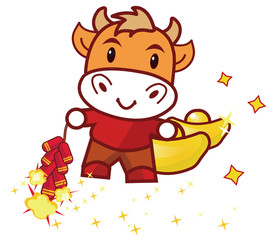 2021牛年 卡通牛插画