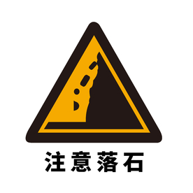 矢量交通标志 注意落石
