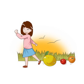 丰收女孩插图