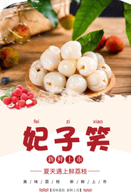 荔枝水果活动促销海报素材