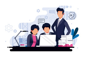 人物插图 扁平办公人物矢量插图