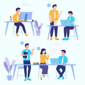 人物插图 扁平办公人物矢量插图