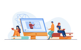 人物插图 扁平办公人物矢量插图