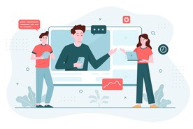 人物插图 扁平办公人物矢量插图