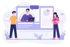 人物插图 扁平办公人物矢量插图