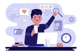 人物插图 扁平办公人物矢量插图