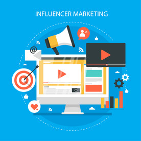 扁平办公人物矢量插图 社交媒体