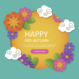 中秋插画EPS矢量