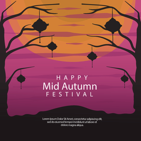 中秋插画EPS矢量